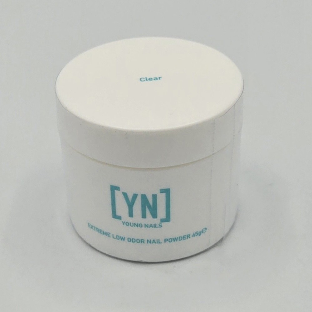 Young Nails YN CLEAR EXTREME LOW ODOR ACRYLIC NAIL‎ POWDER, CLEAR, 45G